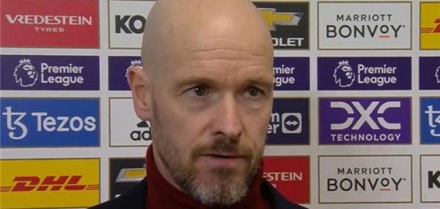 تين هاج يعلق على طرد كاسيميرو.. ويصرح: مواجهة ساوثهامبتون تأثرت بالحكم